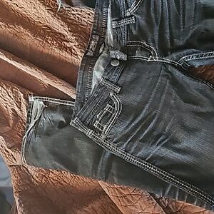 Silver dark wash slim bootcut jeans